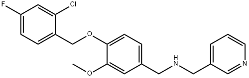 N-{4-[(2-chloro-4-fluorobenzyl)oxy]-3-methoxybenzyl}-N-(3-pyridinylmethyl)amine Struktur