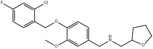 N-{4-[(2-chloro-4-fluorobenzyl)oxy]-3-methoxybenzyl}-N-(tetrahydro-2-furanylmethyl)amine Struktur