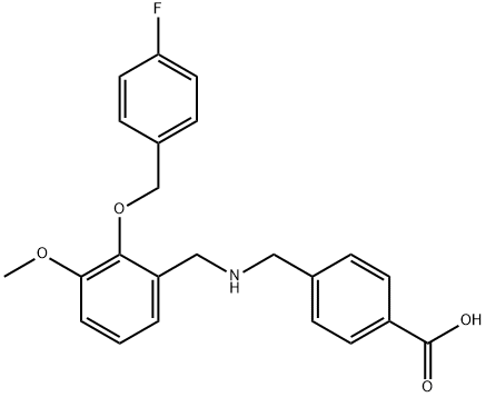 4-[({2-[(4-fluorobenzyl)oxy]-3-methoxybenzyl}amino)methyl]benzoic acid Struktur