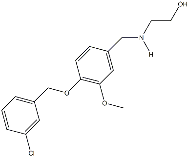 2-({4-[(3-chlorobenzyl)oxy]-3-methoxybenzyl}amino)ethanol Struktur