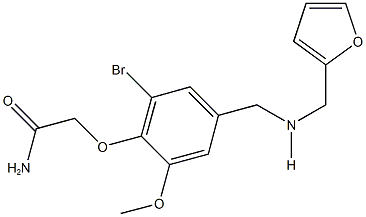 2-(2-bromo-4-{[(2-furylmethyl)amino]methyl}-6-methoxyphenoxy)acetamide Struktur