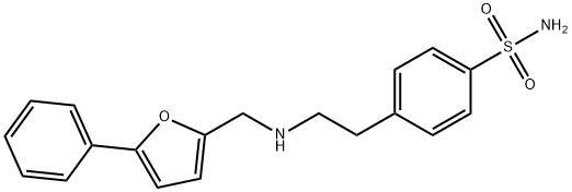 4-(2-{[(5-phenyl-2-furyl)methyl]amino}ethyl)benzenesulfonamide Struktur