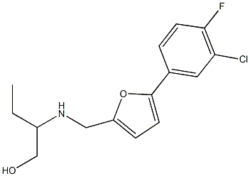 2-({[5-(3-chloro-4-fluorophenyl)-2-furyl]methyl}amino)-1-butanol Struktur