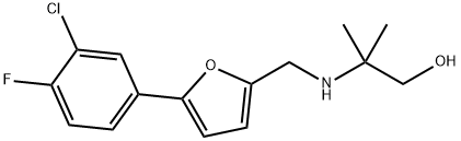 2-({[5-(3-chloro-4-fluorophenyl)-2-furyl]methyl}amino)-2-methyl-1-propanol Struktur