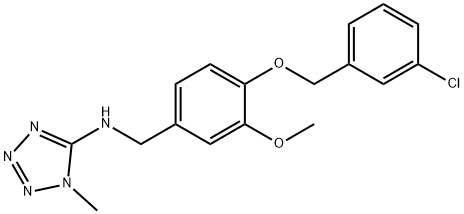 N-{4-[(3-chlorobenzyl)oxy]-3-methoxybenzyl}-N-(1-methyl-1H-tetraazol-5-yl)amine Struktur