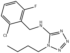 N-(1-butyl-1H-tetraazol-5-yl)-N-(2-chloro-6-fluorobenzyl)amine Struktur