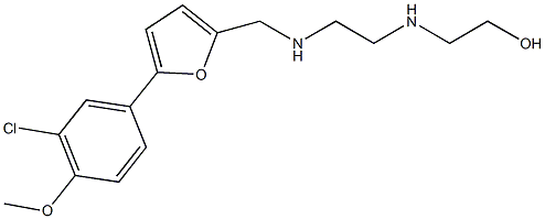 2-{[2-({[5-(3-chloro-4-methoxyphenyl)-2-furyl]methyl}amino)ethyl]amino}ethanol Struktur