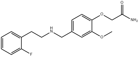 2-[4-({[2-(2-fluorophenyl)ethyl]amino}methyl)-2-methoxyphenoxy]acetamide Struktur