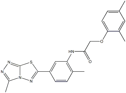 2-(2,4-dimethylphenoxy)-N-[2-methyl-5-(3-methyl[1,2,4]triazolo[3,4-b][1,3,4]thiadiazol-6-yl)phenyl]acetamide Struktur