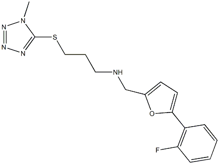 N-{[5-(2-fluorophenyl)-2-furyl]methyl}-N-{3-[(1-methyl-1H-tetraazol-5-yl)sulfanyl]propyl}amine Struktur