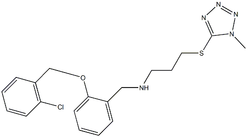 N-{2-[(2-chlorobenzyl)oxy]benzyl}-N-{3-[(1-methyl-1H-tetraazol-5-yl)sulfanyl]propyl}amine Struktur