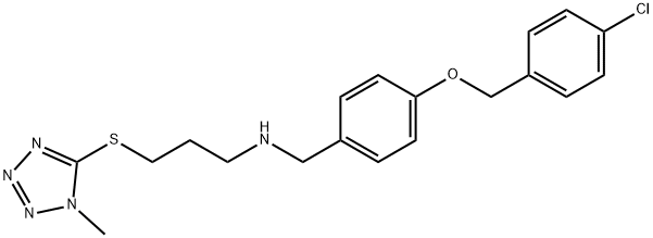 N-{4-[(4-chlorobenzyl)oxy]benzyl}-N-{3-[(1-methyl-1H-tetraazol-5-yl)sulfanyl]propyl}amine Struktur