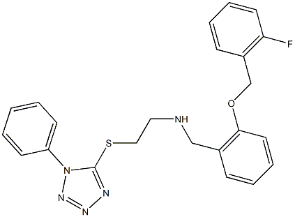 N-{2-[(2-fluorobenzyl)oxy]benzyl}-N-{2-[(1-phenyl-1H-tetraazol-5-yl)sulfanyl]ethyl}amine Struktur