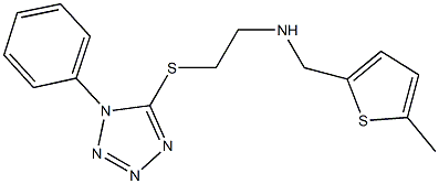 N-[(5-methyl-2-thienyl)methyl]-N-{2-[(1-phenyl-1H-tetraazol-5-yl)sulfanyl]ethyl}amine Struktur