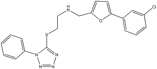 N-{[5-(3-chlorophenyl)-2-furyl]methyl}-N-{2-[(1-phenyl-1H-tetraazol-5-yl)sulfanyl]ethyl}amine Struktur