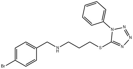 N-(4-bromobenzyl)-N-{3-[(1-phenyl-1H-tetraazol-5-yl)sulfanyl]propyl}amine Struktur