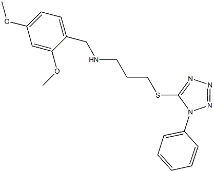 N-(2,4-dimethoxybenzyl)-N-{3-[(1-phenyl-1H-tetraazol-5-yl)sulfanyl]propyl}amine Struktur