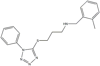 N-(2-methylbenzyl)-N-{3-[(1-phenyl-1H-tetraazol-5-yl)sulfanyl]propyl}amine Struktur