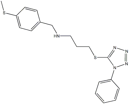 N-[4-(methylsulfanyl)benzyl]-N-{3-[(1-phenyl-1H-tetraazol-5-yl)sulfanyl]propyl}amine Struktur