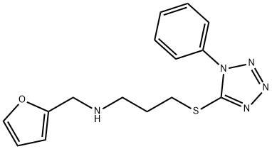 N-(2-furylmethyl)-N-{3-[(1-phenyl-1H-tetraazol-5-yl)sulfanyl]propyl}amine Struktur