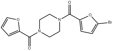 1-(5-bromo-2-furoyl)-4-(2-furoyl)piperazine Struktur