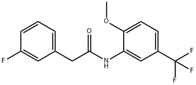 2-(3-fluorophenyl)-N-[2-methoxy-5-(trifluoromethyl)phenyl]acetamide Struktur