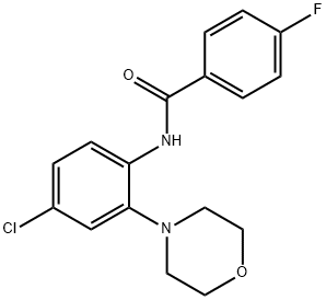 N-[4-chloro-2-(4-morpholinyl)phenyl]-4-fluorobenzamide Struktur