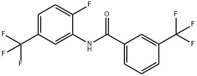 N-[2-fluoro-5-(trifluoromethyl)phenyl]-3-(trifluoromethyl)benzamide Struktur