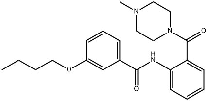 3-butoxy-N-{2-[(4-methyl-1-piperazinyl)carbonyl]phenyl}benzamide Struktur