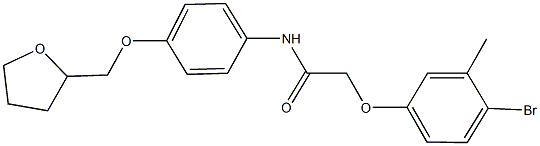 2-(4-bromo-3-methylphenoxy)-N-[4-(tetrahydro-2-furanylmethoxy)phenyl]acetamide Struktur