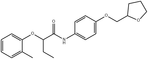 2-(2-methylphenoxy)-N-[4-(tetrahydro-2-furanylmethoxy)phenyl]butanamide Struktur