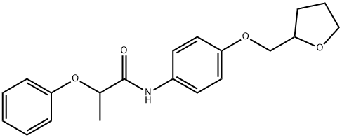 2-phenoxy-N-[4-(tetrahydro-2-furanylmethoxy)phenyl]propanamide Struktur