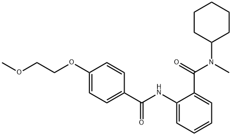 N-cyclohexyl-2-{[4-(2-methoxyethoxy)benzoyl]amino}-N-methylbenzamide Struktur