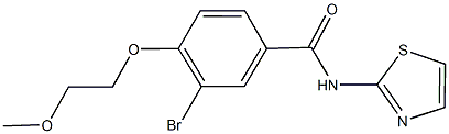 3-bromo-4-(2-methoxyethoxy)-N-(1,3-thiazol-2-yl)benzamide Struktur