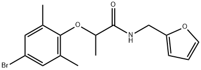 2-(4-bromo-2,6-dimethylphenoxy)-N-(2-furylmethyl)propanamide Struktur