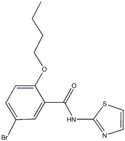 5-bromo-2-butoxy-N-(1,3-thiazol-2-yl)benzamide Struktur