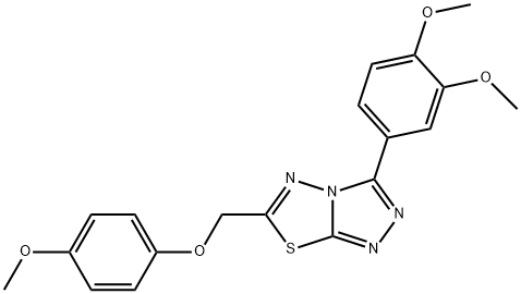 3-(3,4-dimethoxyphenyl)-6-[(4-methoxyphenoxy)methyl][1,2,4]triazolo[3,4-b][1,3,4]thiadiazole Struktur