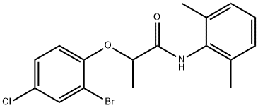 2-(2-bromo-4-chlorophenoxy)-N-(2,6-dimethylphenyl)propanamide Struktur