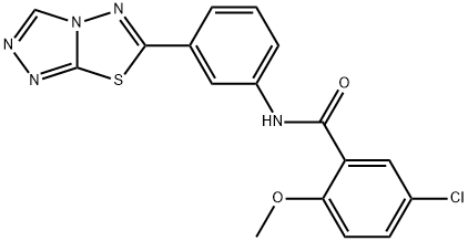 5-chloro-2-methoxy-N-(3-[1,2,4]triazolo[3,4-b][1,3,4]thiadiazol-6-ylphenyl)benzamide Struktur