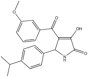 3-hydroxy-5-(4-isopropylphenyl)-4-(3-methoxybenzoyl)-1,5-dihydro-2H-pyrrol-2-one Struktur