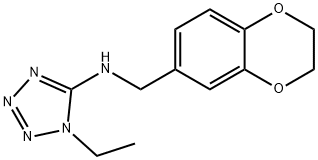 N-(2,3-dihydro-1,4-benzodioxin-6-ylmethyl)-N-(1-ethyl-1H-tetraazol-5-yl)amine Struktur