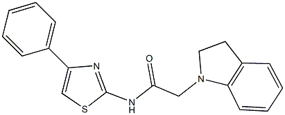 2-(2,3-dihydro-1H-indol-1-yl)-N-(4-phenyl-1,3-thiazol-2-yl)acetamide Struktur