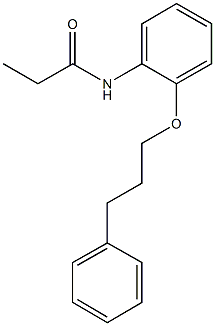 N-[2-(3-phenylpropoxy)phenyl]propanamide Struktur