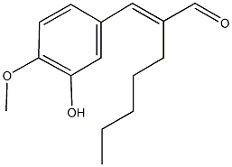 3-(3-hydroxy-4-methoxyphenyl)-2-pentylacrylaldehyde Struktur