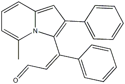 3-(5-methyl-2-phenyl-3-indolizinyl)-3-phenylacrylaldehyde Struktur