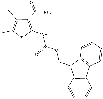 9H-fluoren-9-ylmethyl 3-(aminocarbonyl)-4,5-dimethyl-2-thienylcarbamate Struktur