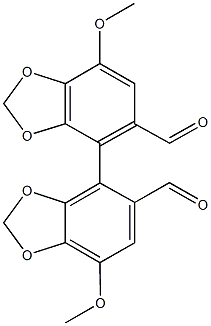 5,5'-formyl-7,7'-methoxy-4,4'-bis(1,3-benzodioxole) Struktur