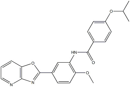 4-isopropoxy-N-(2-methoxy-5-[1,3]oxazolo[4,5-b]pyridin-2-ylphenyl)benzamide Struktur