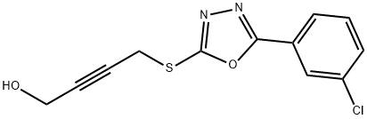 4-{[5-(3-chlorophenyl)-1,3,4-oxadiazol-2-yl]sulfanyl}-2-butyn-1-ol Struktur