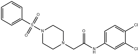 N-(3,4-dichlorophenyl)-2-[4-(phenylsulfonyl)-1-piperazinyl]acetamide Struktur